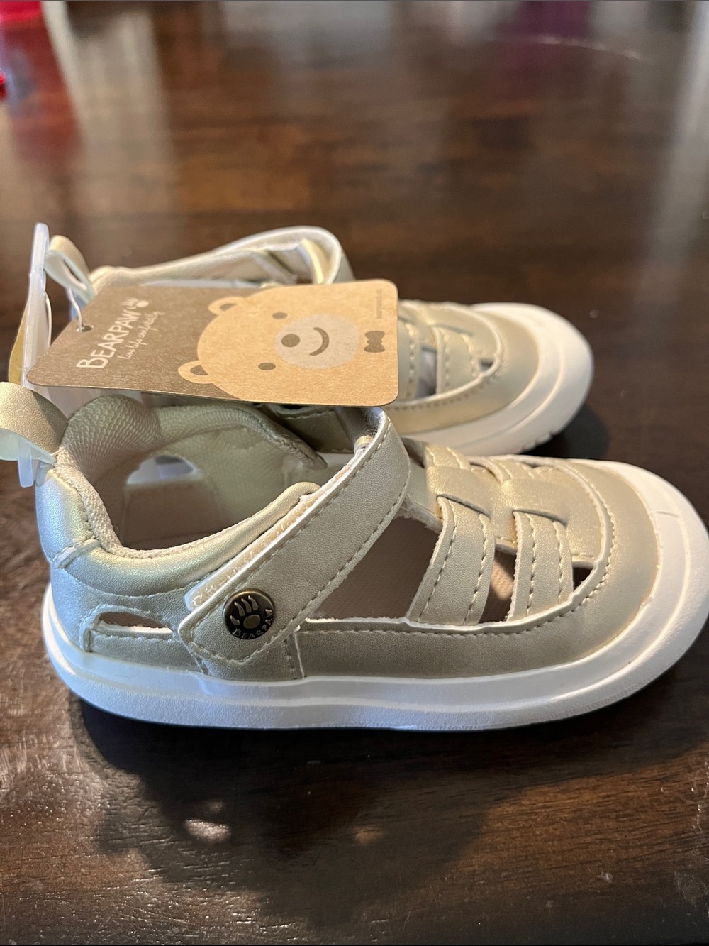 BearPaw Girls Metallic gold Closed-Toe Strap Sandals - Picture 3 of 6